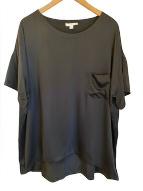Lunya Washable Silk Pajama Top black L/XL